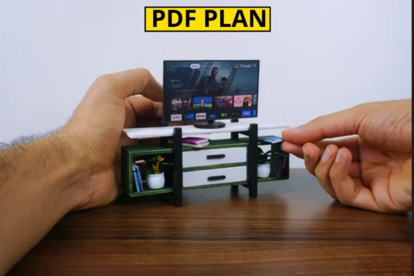Miniature TV Table with Two Drawers - Image 2