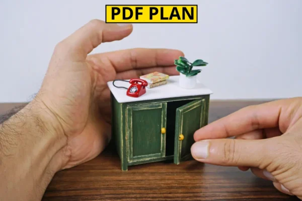 Miniature TV Table with Two Drawers - Image 3